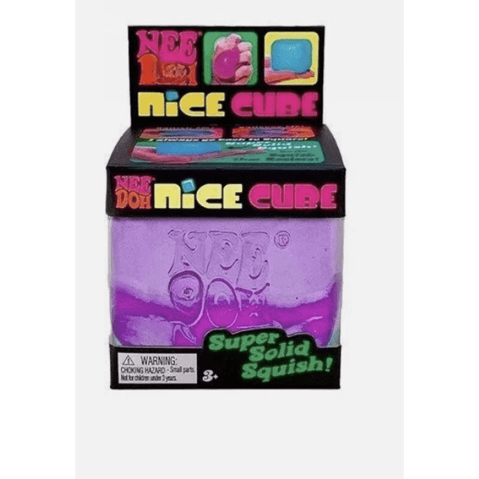 NeeDoh Nice Cube Super Solid Squish Stress Ball, Purple
