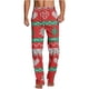 thumbnail image 2 of Puntoco Pantalones de pierna recta con diseño de estampado fino para dormir en casa para hombre Pantalones casuales para hombre, 2 of 5