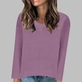thumbnail image 2 of Timegard Tops for Women V Neck Long Sleeve Sweaters Pullover Solid Color Fall Casual Loose Comfy Tops, 2 of 6