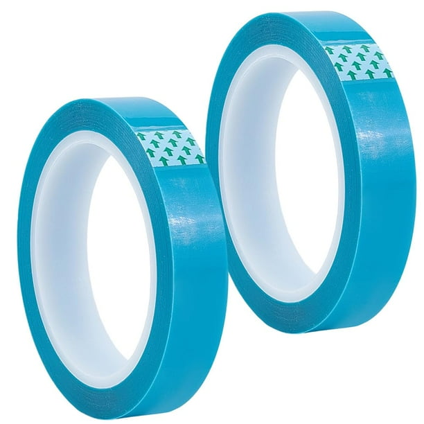 2 rollos de cinta de baja fricción Dodger Blue PET, no autoadhesiva y removible, de 20 mm x 50 m (164 pies) para refrigerador.