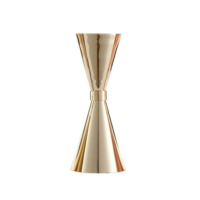 Dispositivo de medición de vino de acero inoxidable, vaso medidor de 100 ml con forma de cono y anillo dorado, con escala