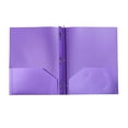 thumbnail image 7 of Two Pocket Folder Three Hole Punch Prong Fasteners Letter Size Heavy Duty Plastic Folders with Pockets and Brads,Assorted Colors Plastic Poly Folders with Prongs for School Office(Purple), 7 of 7