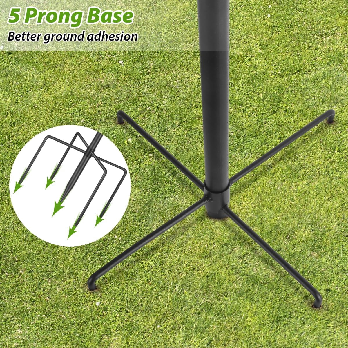 KOLAKO Bird Feeder Poles, 225cm Extra Tall Bird Feeding Stations, Heavy Duty Shepherds hook Stand and Hangers for Garden Free Standing