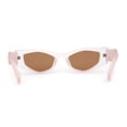 thumbnail image 4 of Womens Geometric Angular Mod Thick Bevel Cat Eye Sunglasses Pink - Brown, 4 of 4