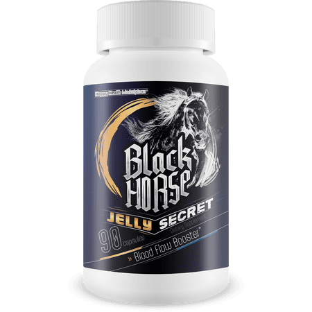 Black Horse Jelly Secret Blood Flow Booster - Mens Circulation Supplement - Horse Jelly Secret For Men - Gelatin Trick For Men - Blood Flow Nitric Oxide Tablets For Men - Horse Gelatin Trick For Men