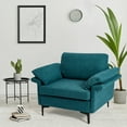 thumbnail image 3 of Costway Set of 2 Fabric Accent Armchair Upholstered Single Sofa w/ Metal Legs Blue, 3 of 9