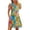 Multicolor, variant on Womens Summer Dresses Fashion Keyhole Neckline Midi Dress Casual Slim Short Sleeve Sundress Boho Floral Print Tunic Dress Stylish High Waist Knee-Length Beach Vacation Dress