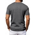 thumbnail image 5 of Men's Casual T-Shirts Short Sleeve Crewneck Summer Stretchy Breathable Shirt Textured Jacquard Tops Dark Gray, 5 of 6
