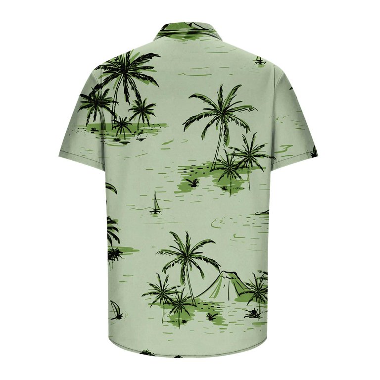 Turndown collar Tees Tops Shirt for Big Men Summer Deals 2024 SMihono Men  Fashion Casual Buttons Hawaii Printing Turndown Short Sleeve Shirt Blouse