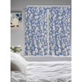 thumbnail image 3 of Watercolor Floral Bathroom Window Curtain, Spring Flower Leaves Botanical Blue Light Filtering Coffee Kitchen Curtains, Bedroom Living Room Curtains 2 Panel 84"x63", 3 of 6