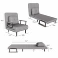 thumbnail image 4 of Canapé-lit Pliant Convertible 5 Positions Gris, 4 of 14