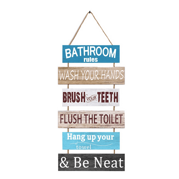 Inspirational Wall Art Decor for Office Bathroom, Wooden Rustic Hanging Motivational Wall Art Decoration Sign A