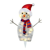 Snowman Outdoor Christmas Decorations with LED Lights, Lighted Snowman, Snowman Stake Lights, Walkway Landscape Light Holiday Ornaments Yard Decor for Home, Pathway, Lawn and Front Yard 