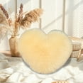 thumbnail image 4 of Hometravel Faux Wool Heart Pillow, Long Pile Plush Living Room Cushion, Cute Gift for Girls Bedside Decor, 4 of 6