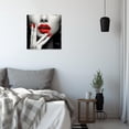 thumbnail image 4 of ZHONGYUTONG Red Lips Picture Wall Decor Woman with Red Nails Canvas Art Black and White Fashion Painting Poster for Bedroom Living Room Framed (12.00" x 12.00"), 4 of 5