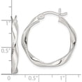 thumbnail image 4 of Sterling Silver Polished Twisted Hoop Earrings (Width 25) (Length 27.75) - Jbsp, 4 of 5