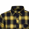 thumbnail image 3 of LEBONYARD Mens T-Shirts Big and Tall,Plus Size Mens Jackets,New Men's Fashion Shirt Long Sleeve Collar Button Casual Slim Shirt Top Blouse Shirt Yellow 40, 3 of 5