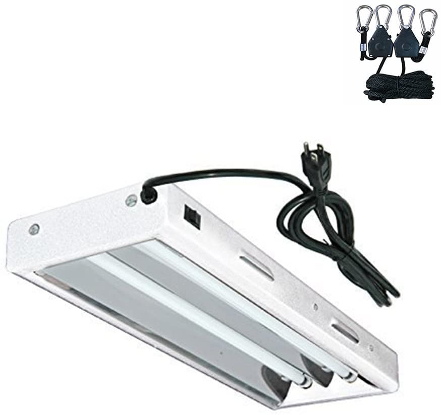 HYDRO PLANET T5 Grow Lights 2-Ft 8-Lamp Fluorescent HO Bulbs Included 