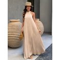 thumbnail image 4 of Spring Summer Blue Backless A-Line Dress, Bohemian Style Elegant Dress for Beach Vacation Daily Casual Wear, 4 of 14