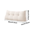 thumbnail image 2 of Triangle Reading Pillow Wedge Headboard Large Back Support Cushion, Tufted Cotton Linen Bolster for Sitting Up in Bed, Daybed Rest Pillow Lumbar Support Leg Positioning Comfort, 2 of 3