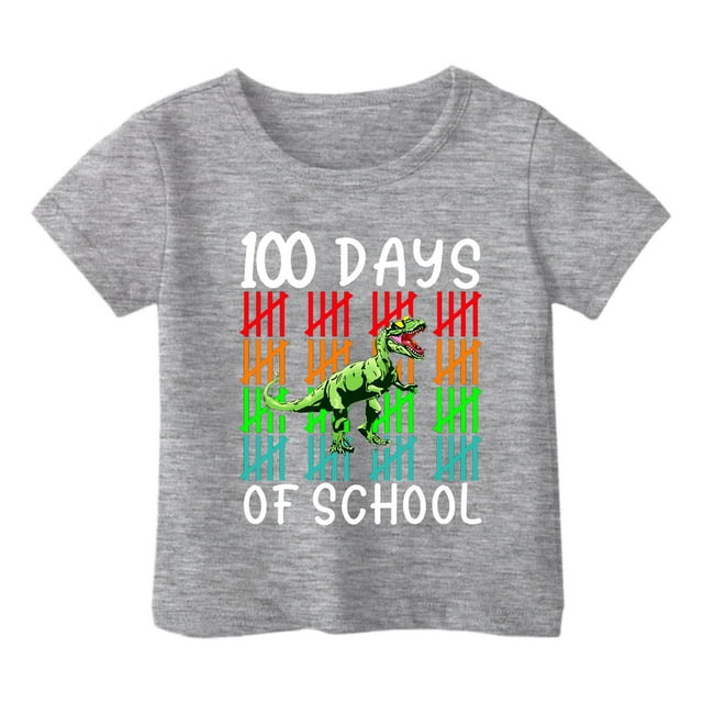 PMVFHDE Hauts Filles Tendance Hauts d'Été Décontractés Filles T-Shirts Filles Hauts Filles T-Shirt Robe Garçon et Fille Mode Décontractée Imprimé Col Rond Ample Manches Courtes T-Shirt Haut Gris, 4-5 Ans