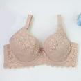 thumbnail image 3 of GEWSEY Sexy Lace Bras for Women Push Up V Neck Wireless Lined Comfort Bralettes Support Comfort Everyday Mesh Seamless Bra (Beige, 38D), 3 of 7