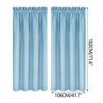 thumbnail image 3 of Light Blue Blackout Curtain Energy Efficient Thermal Insulated Scandinavian Solid Color Silk Fabric Window Treatment 42x72 Inches, 3 of 3