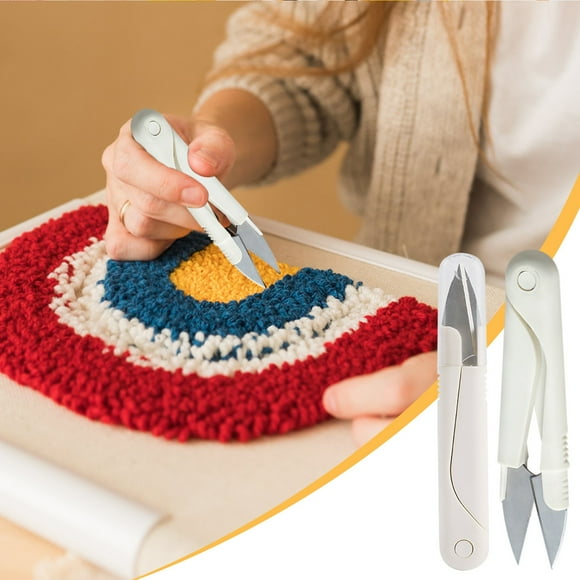 SSZMDLB Coupe-Fil en Acier Inoxydable 10 Pcs, Coupe-Fil en U en Acier Inoxydable, Coupe-Fil et Coupe-Ligne de Pêche avec Couvercle, Ciseaux de Couture et d'Artisanat pour Tailler les Tissus, Portable, Poignée Ergonomique