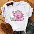 thumbnail image 3 of Camiseta divertida Axolotl para mujer, camiseta de manga corta Kawaii Relaxolotl, ropa para mujer, Tops informales Y2k con estampado de dibujos animados, 3 of 5