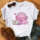 thumbnail image 3 of Camiseta divertida Axolotl para mujer, camiseta de manga corta Kawaii Relaxolotl, ropa para mujer, Tops informales Y2k con estampado de dibujos animados, 3 of 5