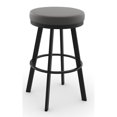 thumbnail image 1 of Amisco Swice 26.25" Polyester Swivel Counter Stool in Heather Light Gray/Black, 1 of 6