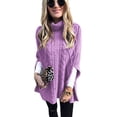 thumbnail image 2 of Suéter de cuello alto de color sólido de estilo europeo y americano de otoño, suéter de moda holgado para mujer, 2 of 2