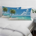 thumbnail image 3 of Palm Trees Pillow Covers, Linen Long Throw Pillow Case, Summer Beach Coastal Nautical Sea Ocean Holiday Pillow Protector Decorative Cushion Cover for Living Room/Bedroom 16" x 24", 3 of 8