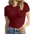 thumbnail image 6 of Short Sleeve Shirts for Women Basic Women' T-Shirts Trendy Stretchy Lightweight Summer Casual Tops, 6 of 6