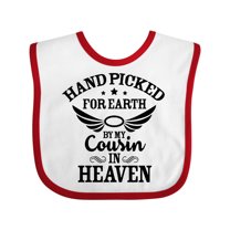 Inktastic Handpicked for Earth by My Cousin in Heaven with Angel Wings Boys or Girls Baby Bib