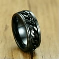 thumbnail image 5 of 8mm Black Spinner Chain Bands Men's Stainless Steel Silver, Black Ring Size 7-13, 5 of 9
