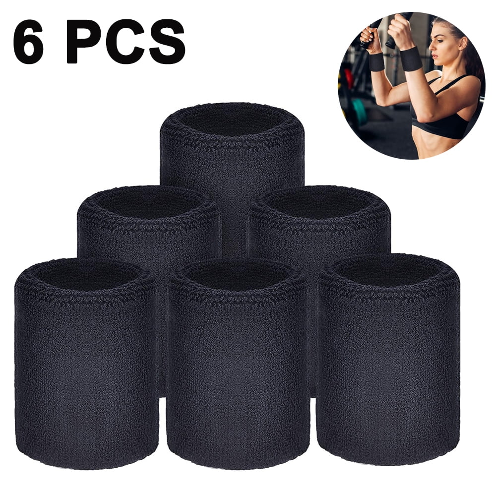 6 Pieces Wrist Sweatbands Sports Wristbands for Football Basketball