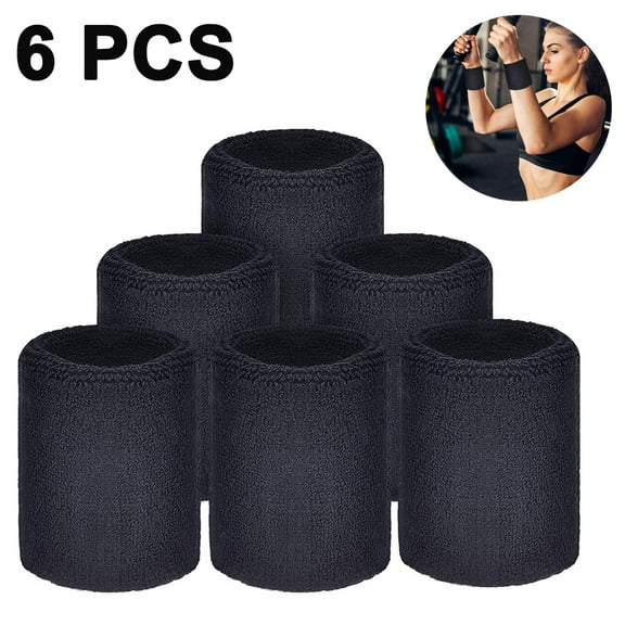 6 Pieces Wrist Sweatbands Sports Wristbands for Football Basketball, Running Athletic Sports