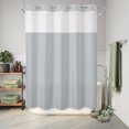 thumbnail image 4 of No Hook Shower Curtain, Gray Solid Color Shower Curtains for Bathroom with See Through Top Window, Modern Minimalist Pure Color Waterproof & Washable Bath Curtain Stall 48"x72", 4 of 6