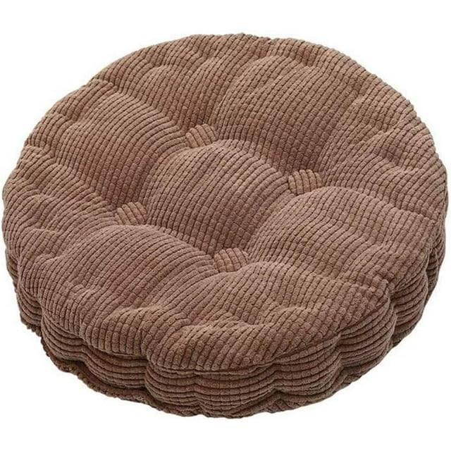 Cojín redondo de tatami para silla (40 cm/16", color café), diseño simple, para sillón, sofá, decoración interior, grueso, para el hogar, la oficina, el comedor, el coche y la sala de estar.