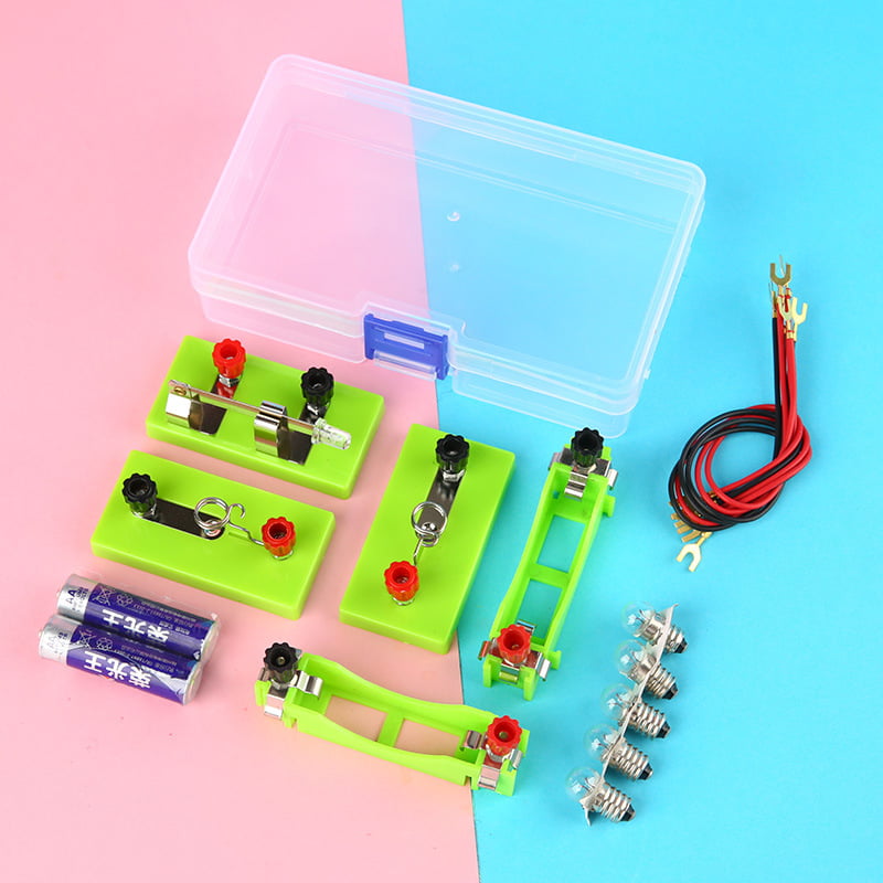 1set DIY Circuit Experiment Small Bulb Lights up kit Battery Box Lamp Holder Switch for Home School Educational Kit for Kids FDXGYH Electrical Circuit Experiment Kit