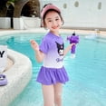 thumbnail image 3 of Traje de baño de una pieza de verano para niñas con dibujos animados de My Melody Kuromi de Kawaii, falda de baño para niñas con forma de corazón de Anime Sanrio, 3 of 5