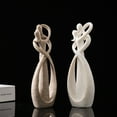 thumbnail image 4 of XBMego Resin Sandstone Embrace Couple Figurines Abstract Art Lover Statues Valentine's Day Anniversary Home Interior Decor, 4 of 6