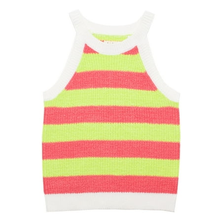 

KIDPIK Girls Sleeveless Stripe Halter Sweater Tank Top Size: 2T - XXL (16)