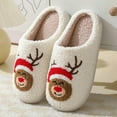 thumbnail image 2 of Men Shoes Fashion Flat Warm Home Cotton Slippers Cute Santa Print Couple Cotton Slippers, 2 of 8