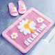 thumbnail image 2 of Bonitas alfombras de baño, felpudo de microfibra extra suave, antideslizante, lavable, absorbente de agua, juego de alfombras para ducha, inodoro, baño, felpudo de cocina interior, flor de margarita,, 2 of 5