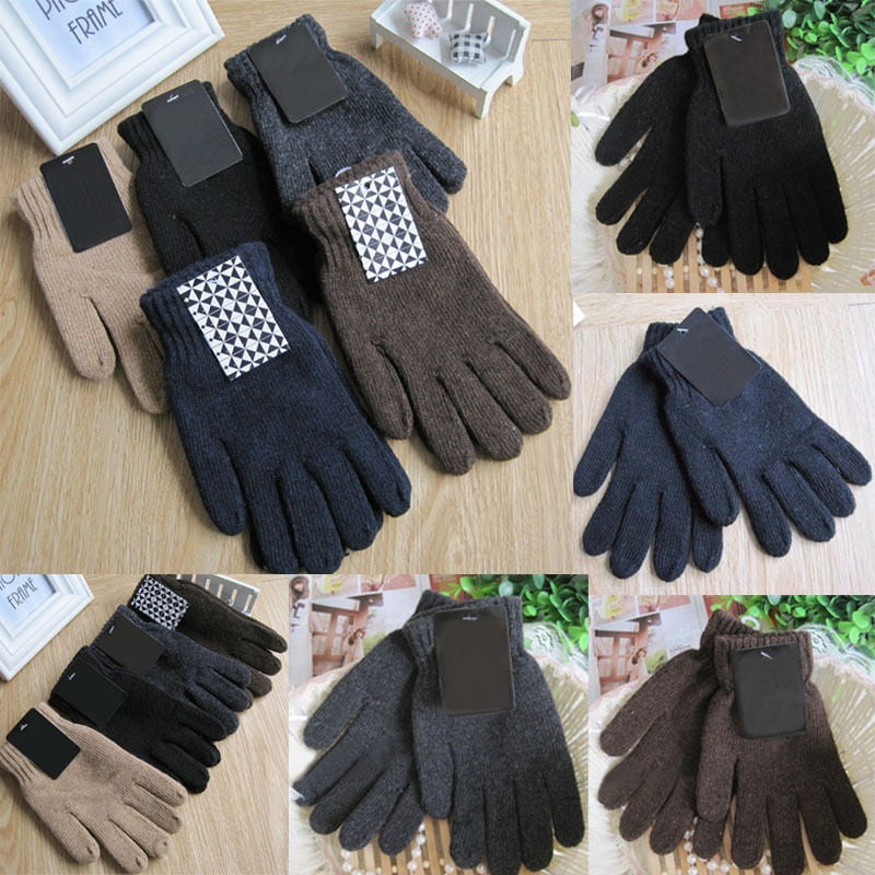 Autumn & Winter Men's Knitted Gloves Male Thicken Wool Mittens Thermal Gloves 