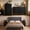 5-Piece-King-Black-3, variant on Bedroom Furniture Set, Asofer Queen Size Bed Frame with Headboard, 2 Nightstands, Bookcase & 6-Drawer Chest