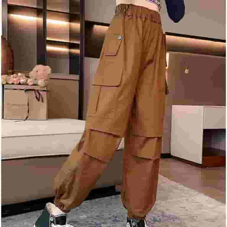 レビュー高評価の商品! JUMESG School Pants for Girls Kids Girls High Waist Wide Leg Clothing