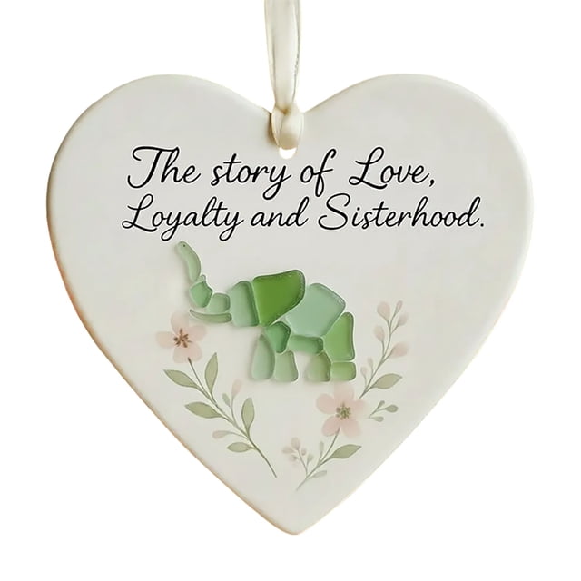 Adorno de elefante en forma de corazón Adorno de amistad • Hermanas Adorno de acrílico en forma de corazón Adorno artístico para regalar a tu amiga